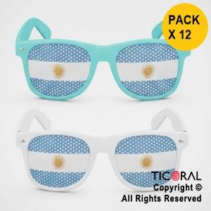 ANTEOJO BANDERA ARGENTINA CON SOL x 12